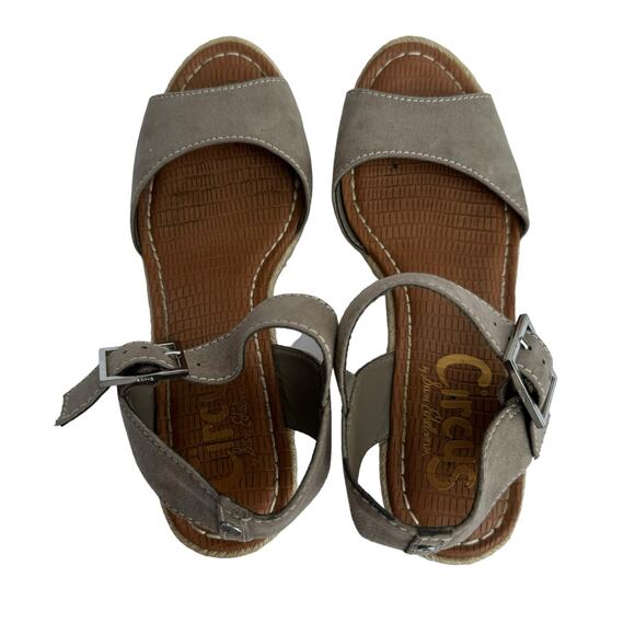 Circus by Sam Edelman Delilah Taupe Espadrille Wedge Sandals Open Toe, Size 8M - Picture 10 of 14